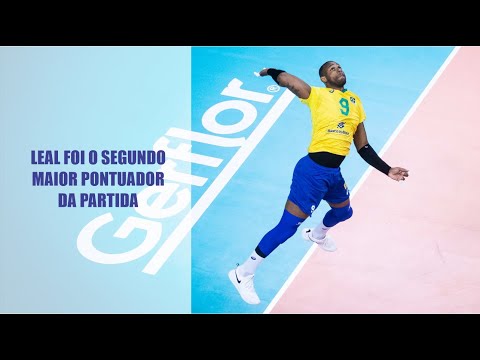 Leal foi o segundo maior pontuador da partida - BRA x SLO (Liga das Nações 2021)