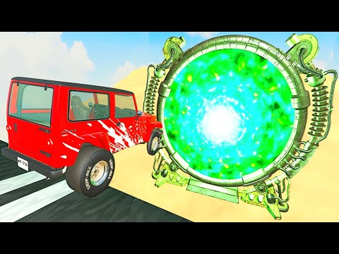 Open Bridge Crashes into Portal - BeamNG.drive