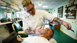 💈 1930s Philly Today | You Just Relax With This Hot Towel Shave At Franklin's Barber Shop