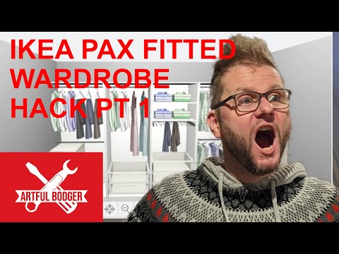 Part of a video titled Ikea PAX fitted wardrobe Hack Part 1 - YouTube
