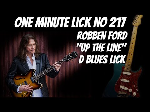 #OneMinuteLick 217 - Robben Ford "Up The Line" D Blues Lick #oneminuteguitarlesson