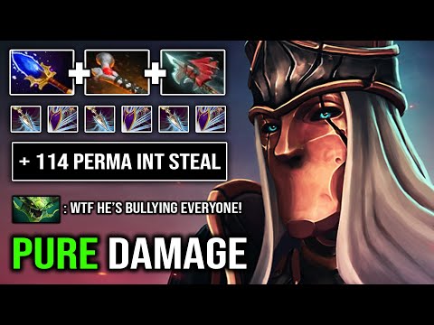 100% Pure Damage Offlane Silencer +114 INT Steal Craziest 46K DMG Hit Like a Truck DotA 2