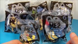 2013 DESPICABLE ME 2 SET OF 8 McDONALD'S HAPPY MEAL TOY'S VIDEO REVIEW