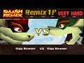 Smash Remix Classic Mode Remix 1P Gameplay With Giant Giga Bowser VERY HARD