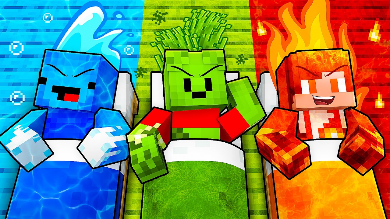 JJ and Mikey Are Having an ELEMENTAL Sleepover in Minecraft - Maizen