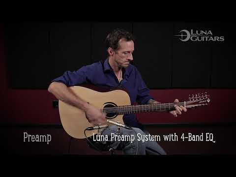 Luna WABI DC12 Dreadnought 12-String Natural Cutaway Solid Top GS-001 image 17