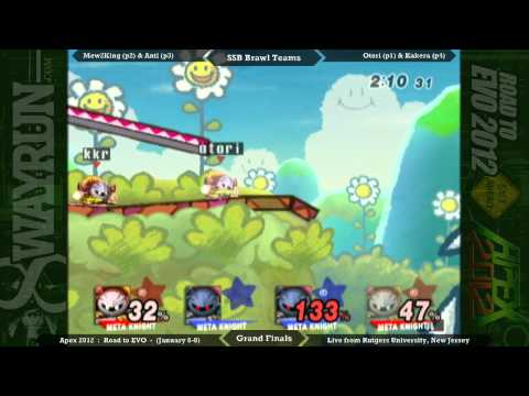 Apex 2012 - SSBB Teams GF - Mew2King + Anti VS Otori + Kakera