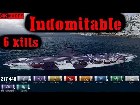 World of Warships Indomitable Replay - 6 Kills 217.4K DMG(Patch 12.8.0)
