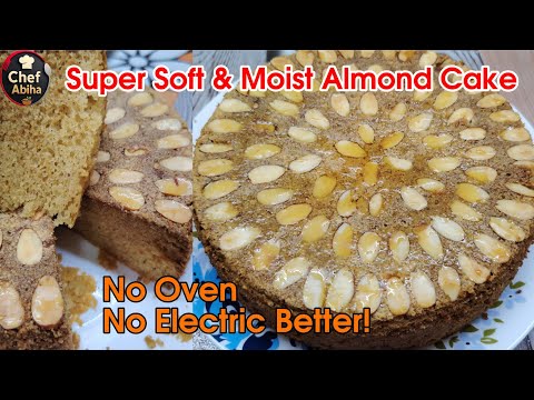Soft & Moist Almond Cake Recipe || Easy Bakery Style Almond Cake At Home || No Fail Perfect Result