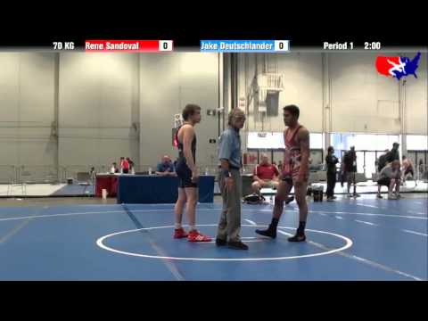 Rene Sandoval vs. Jake Deutschlander at 2013 Junior Nationals - FILA - GR