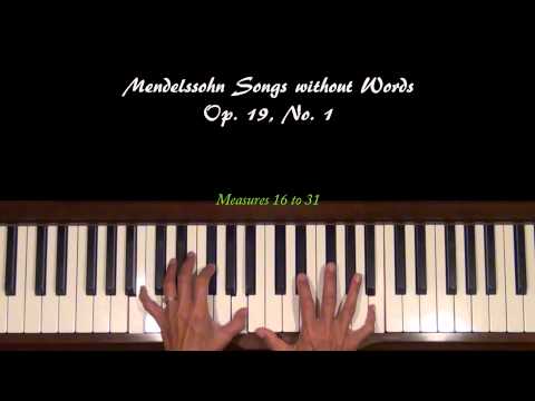 Mendelssohn Songs without Words Op. 19, No. 1 Piano Tutorial