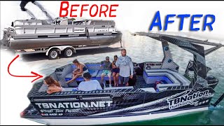 I turned a $4,000 Pontoon boat into a $200K SuperToon Fishing Machine!  (TRASH to TREASURE)