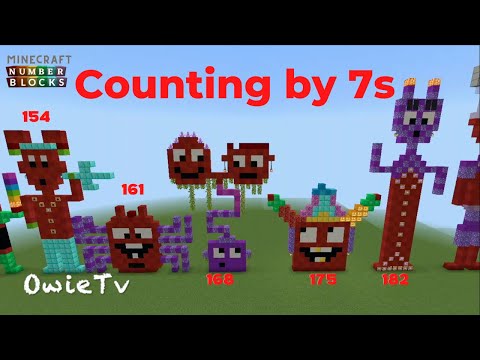 Numberblocks Minecraft Counting by 7s Learn to Count Nursery Rhymes Math Learning Songs For Kids