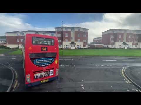 Full Route Visual: Stagecoach North East service 54 | Whitley Bay to Newcastle | 19646/SP60DSY