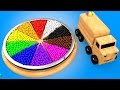 Wooden Base Color Balls Truck Toys To Learn Colors For Children 3D Kids Learning Videos