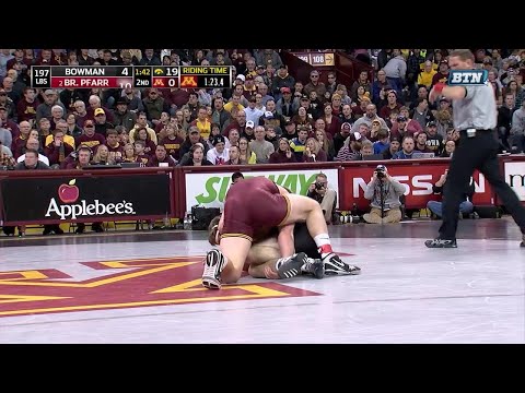 Big Ten Rewind: 2017 Wrestling - 197 LBs - Iowa's Mitch Bowman vs. Minnesota's Brett Pfarr