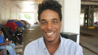 Dion is living in a small tent community near downtown Chicago.