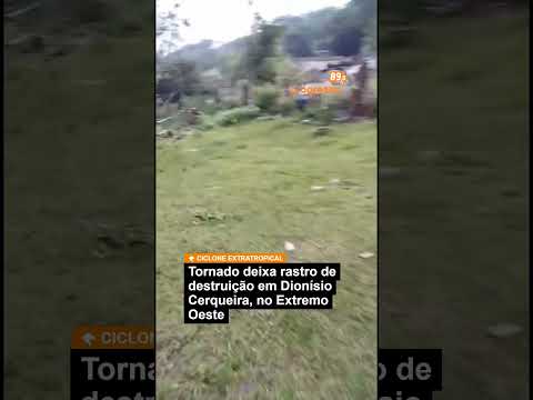 🚨 TORNADO confirmado em Dionísio Cerqueira! Escola é destruída. #Shorts