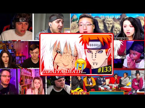 😭Jiraiya Death....💔 [16 People React] Shippuden Episode 133 REACTION MASHUP ナルト 疾風伝 海外の反応