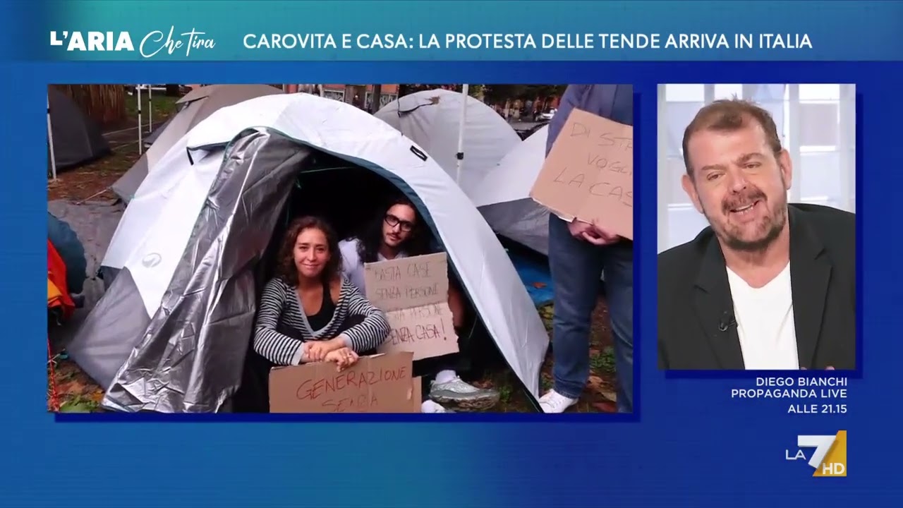 Protesta delle tende, battibecco tra Luigi Crespi e David Parenzo: "Sei nostalgico?", "Pensa a ...