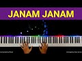 Janam Janam Piano Cover | Tutorial | Dilwale | Ringtone | Notes | Chords | Hindi Song Keyboard