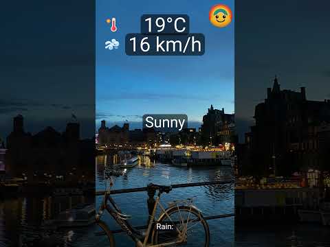 Amsterdam: Today’s highlights → Sunny, 19°C, wind 16 km/h