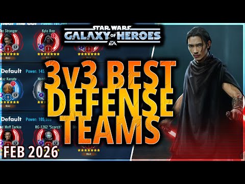 BEST 3v3 DEFENSE TEAMS (February 2026) #starwars #galaxyofheroes #grandarena #gac #swgoh