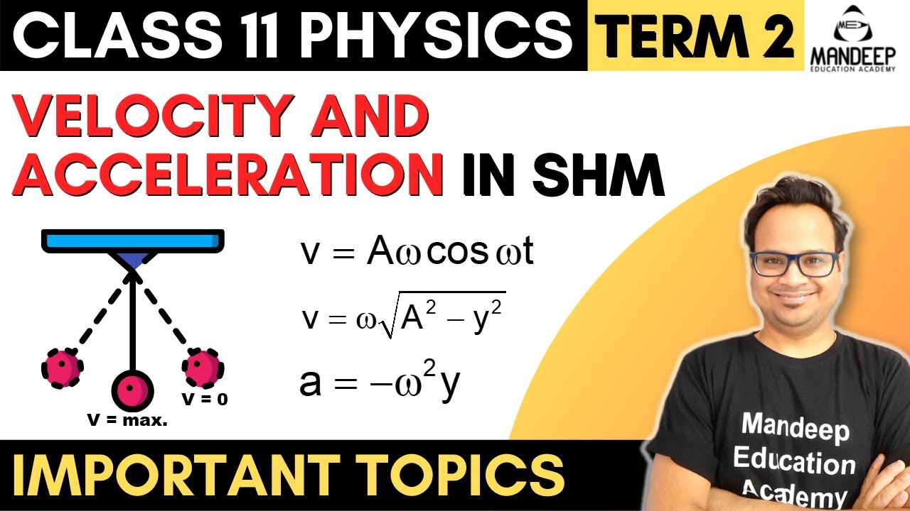 Velocity And Acceleration in Simple Harmonic Motion (SHM) Derivation Class 11 Physics Term 2