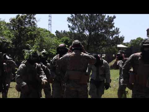 U.S. Marines with 2d Battalion conduct urban operations within the Central Training Area on April 8.