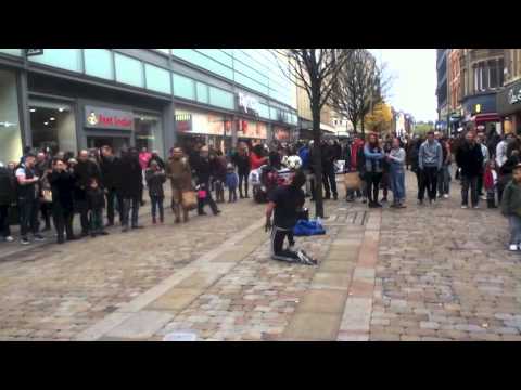 Jamie Knight - Football Freestyle Busking - Manchester - 16/10/13