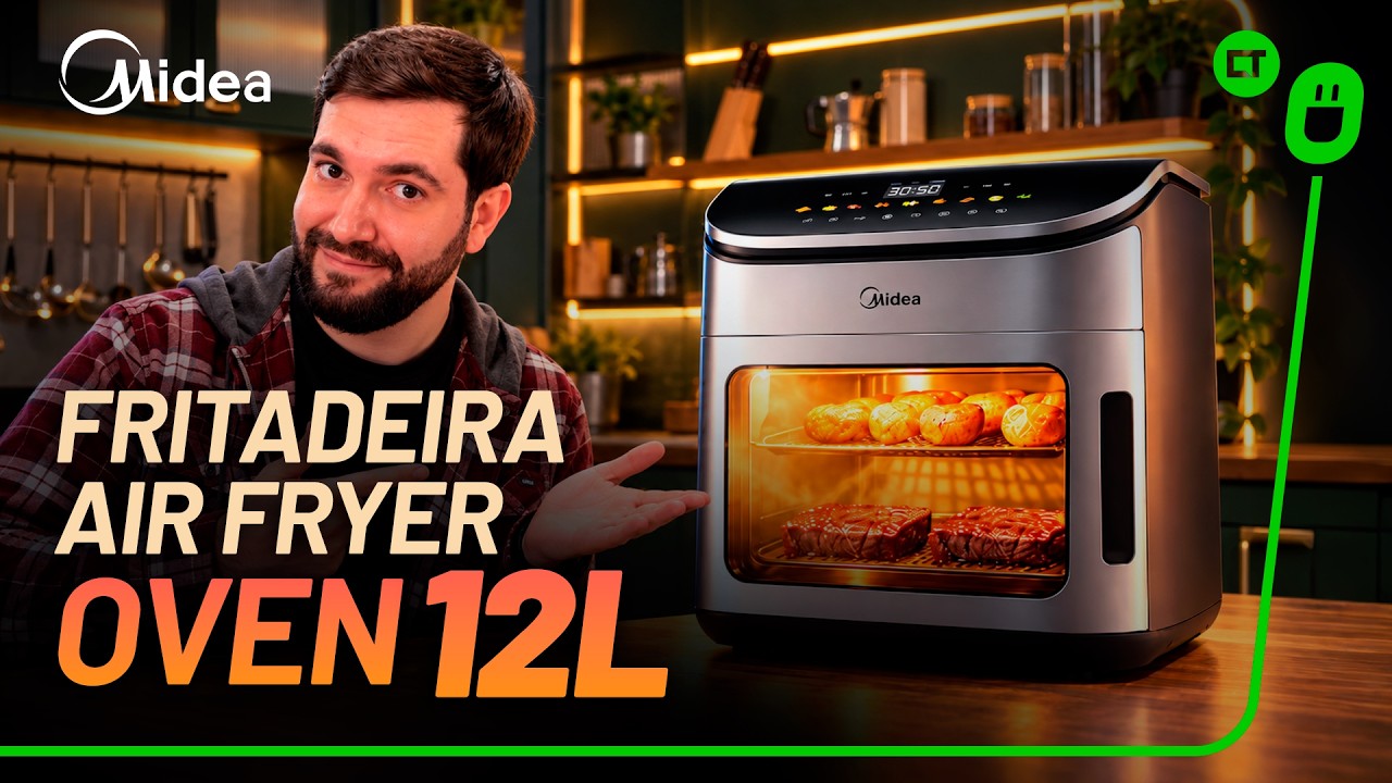 Miniatura da avaliação em vídeo de Air Fryer Midea Digital 6L Branco