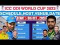 ICC World Cup 2023 Schedule Announced Match Schedule Announced For ICC Men S CricketWorld Cup 2023
