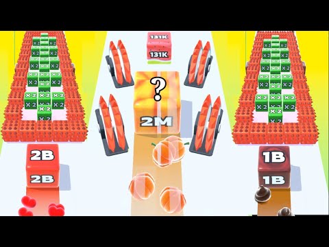 Satisfying Mobile Game / Jelly Runner 2048 vs push harder - 2048 jelly Gameplay New levels part #4