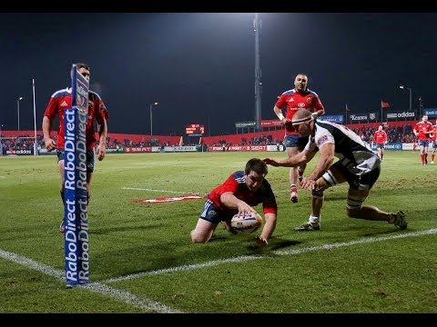 Ger Slattery Try from rolling maul - Munster v Zebre 15th February 2014