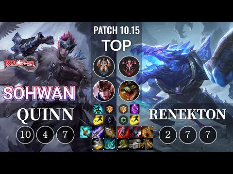 KT SoHwan Quinn vs Renekton Top - KR Patch 10.15