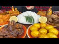 ASMR EATING MUTTON CURRY MUTTON FAT CURRY FISH CURRY EGG CURRY CHICKEN CURRY