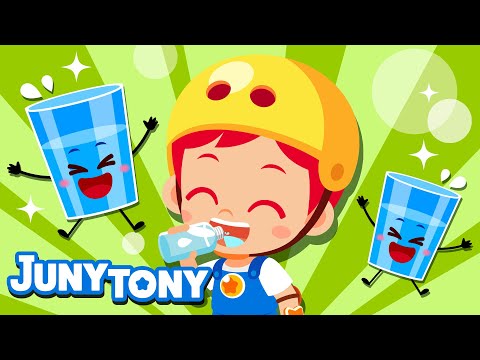 Let's Drink Water💧 | Good Habit Songs for Kids | Healthy Habits Songs | Preschool Songs | JunyTony