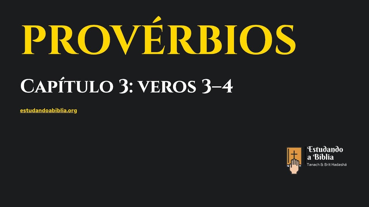 Provérbios 3. 3-4 - Não abandone a bondade nem a fidelidade
