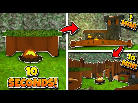 UNDERGROUND BASE BUILD: 10 Minutes, 1 Minute, 10 Seconds! (Roblox Booga Booga)
