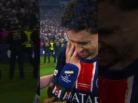 Les larmes de Marquinhos 🥹 #foot #football #psg #parissaintgermain #championsleague #marquinhos