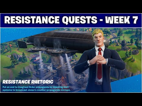RESISTANCE QUESTS WEEK 7! Hack IO, Swap Munitions and Destroy files - Fortnite Challenge Locations