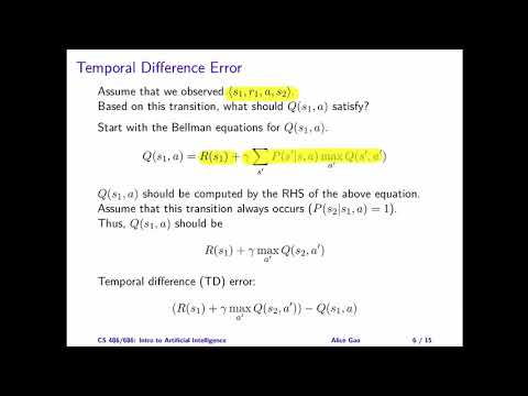 L21: Temporal Difference Learning