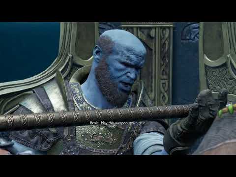 Kratos Helps Brok Feel Special - Brok Blesses The Draupnir Spear for Kratos - God of War Ragnarok