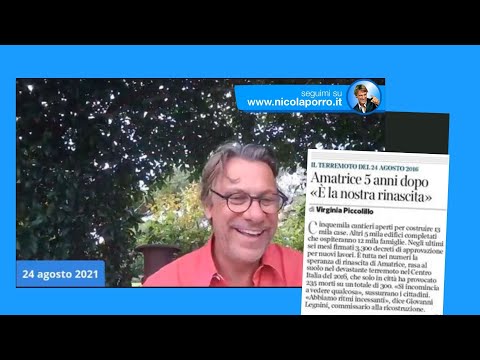 Zuppa di Porro del 24 agosto 2021 - Amatrice, 5 anni di nulla: per il Corriere è un successo