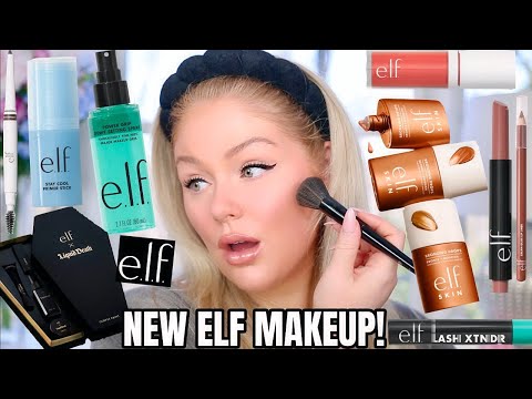 Testing ALL *NEW* VIRAL elf Makeup???? Elf Bronzing Drops, Power Grip Setting Spray, Primer Stick +more