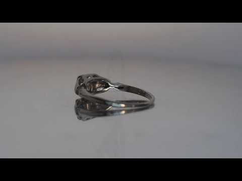 1920 - Edwardian .10ct Old European Cut Diamond Engagement Ring set in 14K White Gold - VEG#335