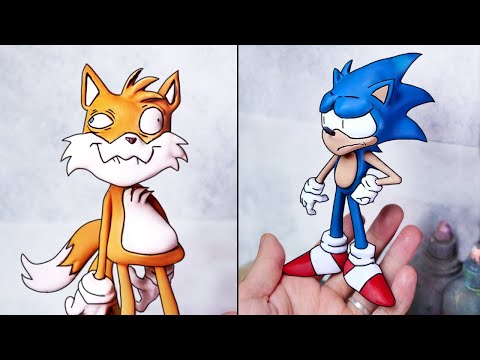 [FNF] Making Secret History of Sonic & Tails Sculptures Timelapse - Friday Night Funkin' Mod