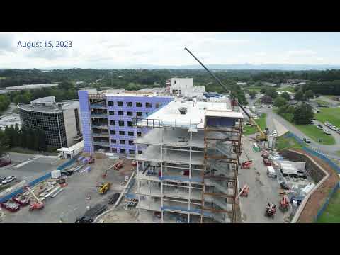 Epic Aerial Construction Views with Massive Cranes - UNC Health Blue Ridge Morganton Hospital
