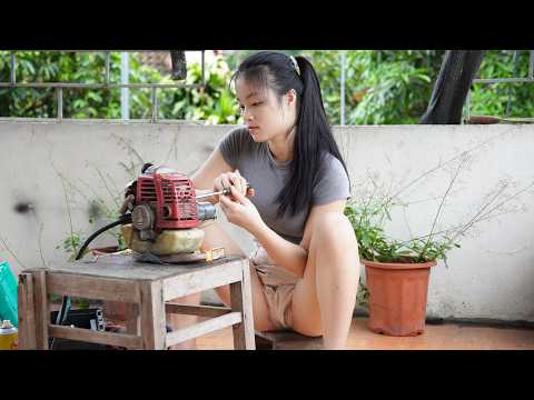 Talented 18-Year-Old Girl Repaired And Restored The Lawnmower. Perfect!