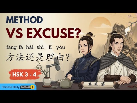 HSK 3-4 | Finding Methods vs. Finding Excuses? 聊聊“找方法还是找理由” | Chinese Daily Podcast